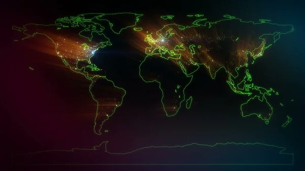 Mapa del mundo con borde verde Imágenes De Stock Sin Royalties Gratis