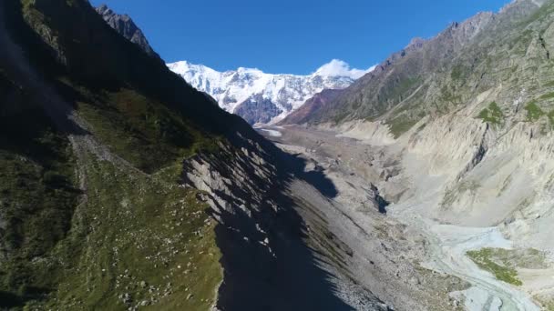 Prachtige Gletsjer Kaukasische Bergkam Noord Kaukasië Rusland — Stockvideo