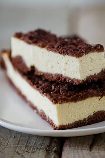 Chocolate Crumble Cheesecake — Stock Photo, Image