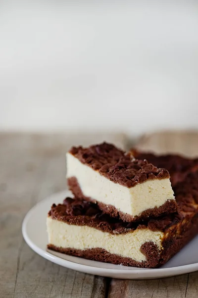 Chocolate Crumble Cheesecake — Stock Photo, Image