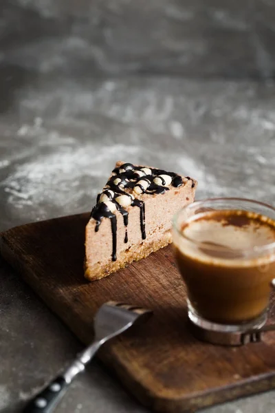 Chocolate mousse cake with coffee