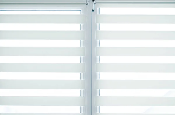 Modern white horizontal window blinds — Stock Photo, Image