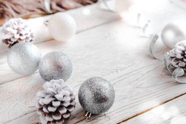 Noel dekor Beyaz ahşap tablo