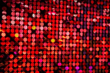 Disko duvarı arka planı neon uçlu nokta ışıklandırması, sim efekti, kırmızı renkli canlı desen