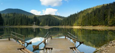 Dağ gölü Synevir, Ukrayna.