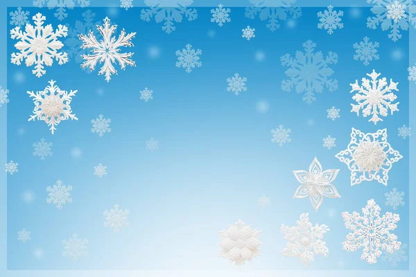 Karácsonyi és újévi dekoráció: hópelyhek b figurák — Stock Fotó
