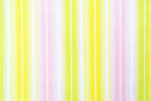 Pattern of multi-colored stripes on white cotton tablecloth or t