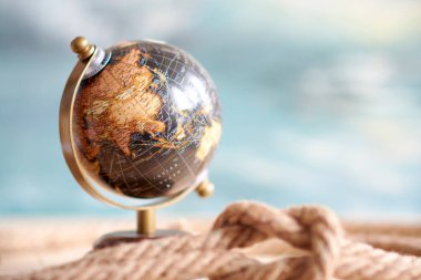 Planet earth globe, map of the earth's surface, China. Continents and oceans.