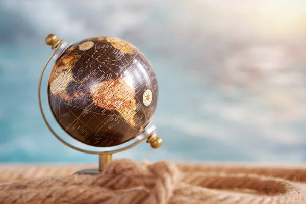 Planet earth globe, map of the earth's surface, North America and South America. Continents and oceans.