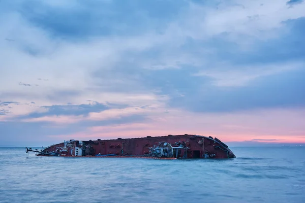 Tankschiff Einem Sturm Der Nähe Der Küste Von Odessa Ukraine — Stockfoto