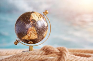 Planet earth globe, map of the earth's surface, North America and South America. Continents and oceans.