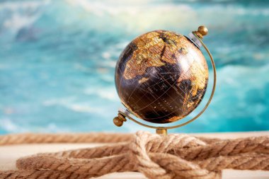Planet earth globe, map of the earth's surface, Europe, Africa and Asia. Continents and oceans.