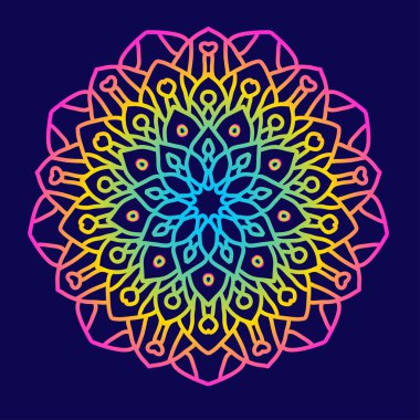 Süslü mandala yuvarlak desen.