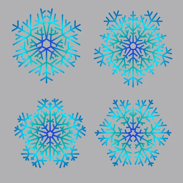 Set of snowflakes on a grey background. Vector illustration. — Stock Vector