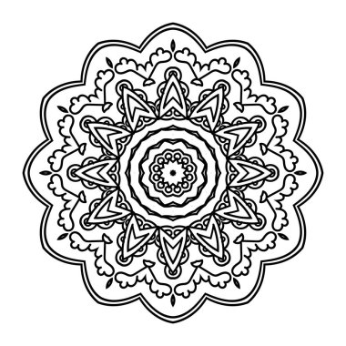 Süslü mandala yuvarlak desen.