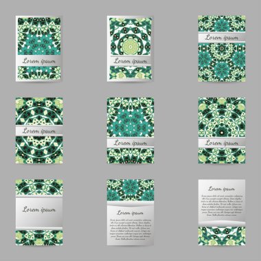 Flyers, broşürler, şablonlar tasarım kümesi.