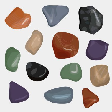 Vector semiprecious stones isolated on white background. clipart