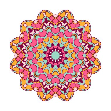 Dekoratif Arapça yuvarlak dantel süslü mandala.