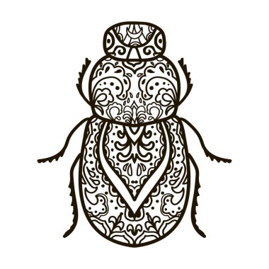 Elle çizilmiş doodle böcek.