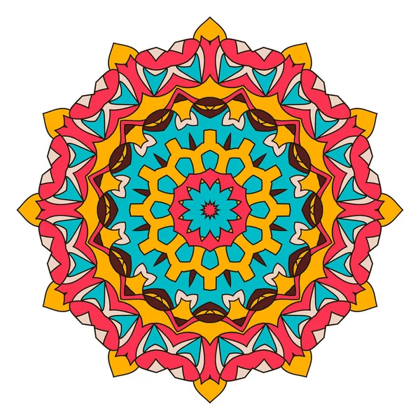 Mandala decorativo de encaje redondo árabe adornado . — Vector de stock
