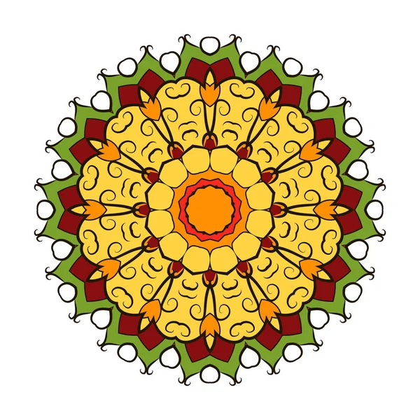 Dekorative arabische runde Spitze verziert Mandala. — Stockvektor