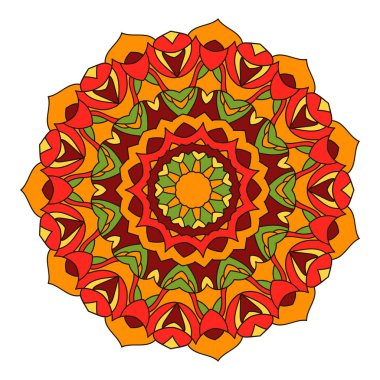Dekoratif Arapça yuvarlak dantel süslü mandala.