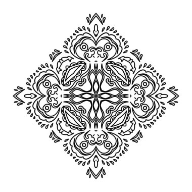 Süslü mandala yuvarlak desen.