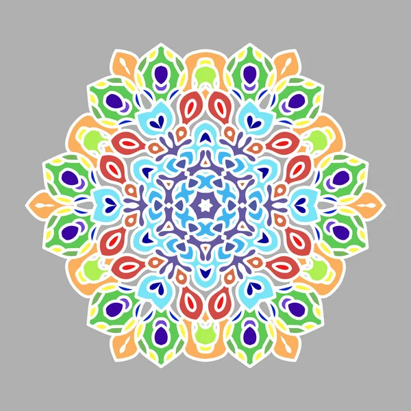 Patrón redondo de mandala adornado . — Vector de stock