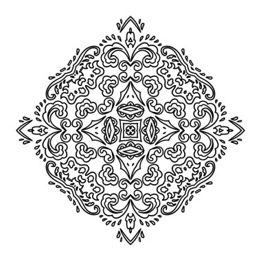 Süslü mandala yuvarlak desen.