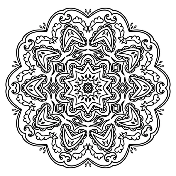 Patrón redondo de mandala adornado . — Vector de stock