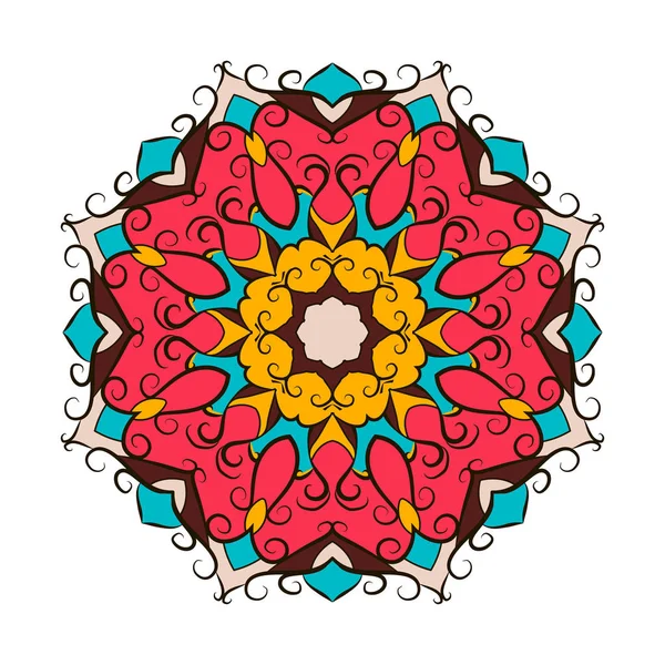 Mandala decorativo de encaje redondo árabe adornado . — Archivo Imágenes Vectoriales