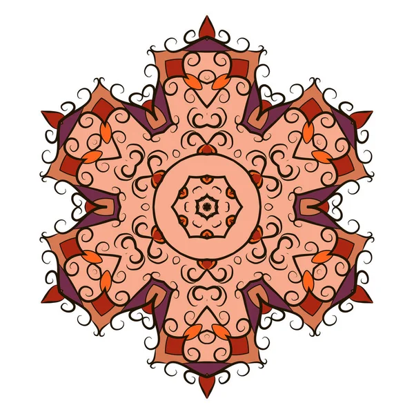 Mandala decorativo de encaje redondo árabe adornado . — Vector de stock