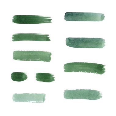 El suluboya brushstroke yeşil çizgili boyalı.