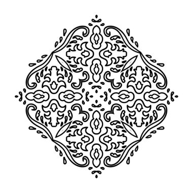 Süslü mandala yuvarlak desen.