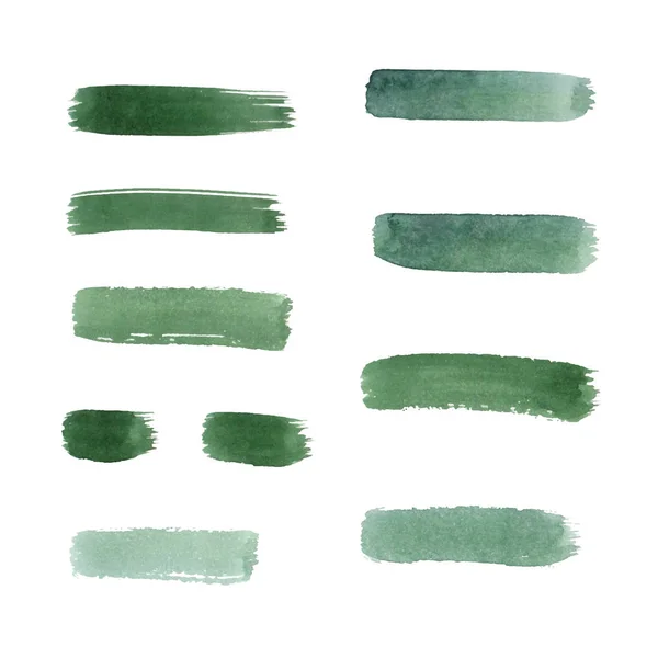 El suluboya brushstroke yeşil çizgili boyalı.