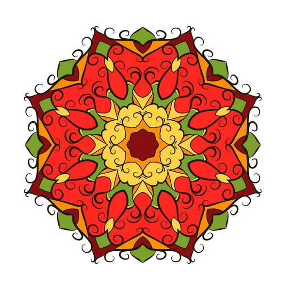 Mandala decorativo de encaje redondo árabe adornado . — Archivo Imágenes Vectoriales