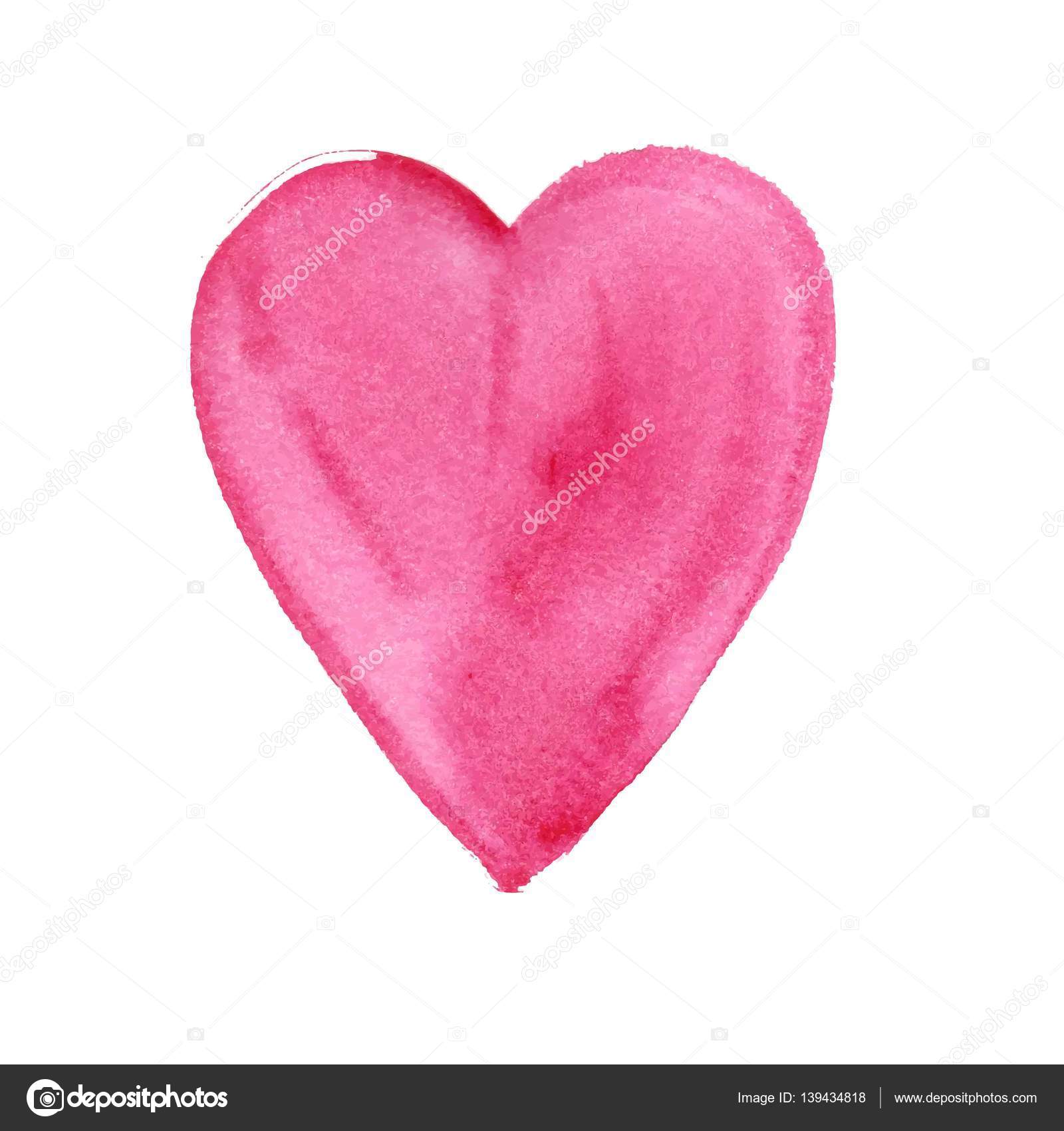 Acquerello dipinto cuore rosa elemento del vettore per il vostro disegno — Vettoriale Stock