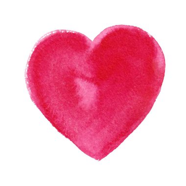 İzole vektör suluboya kırmızı kalp, Sevgililer s gün tasarım öğesi