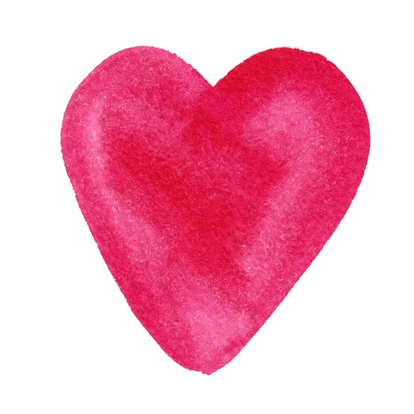 Acquerello isolato vettoriale cuore rosso, elemento di design di San Valentino — Vettoriale Stock