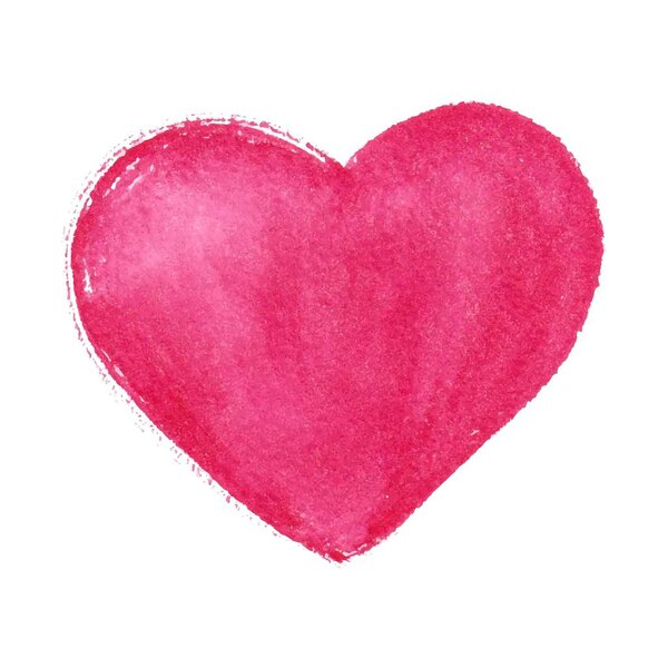 Vector Isolated Watercolor Red Heart, Valentine s Day Design Element