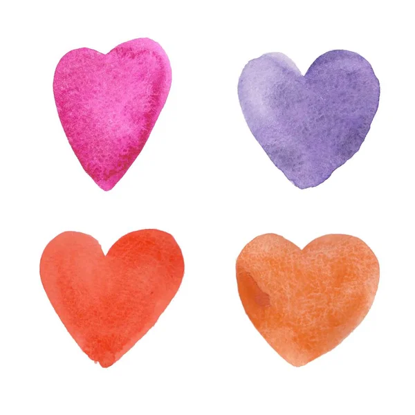 Aquarela pintado coração rosa, elemento vetorial para o seu projeto —  Vetores de Stock