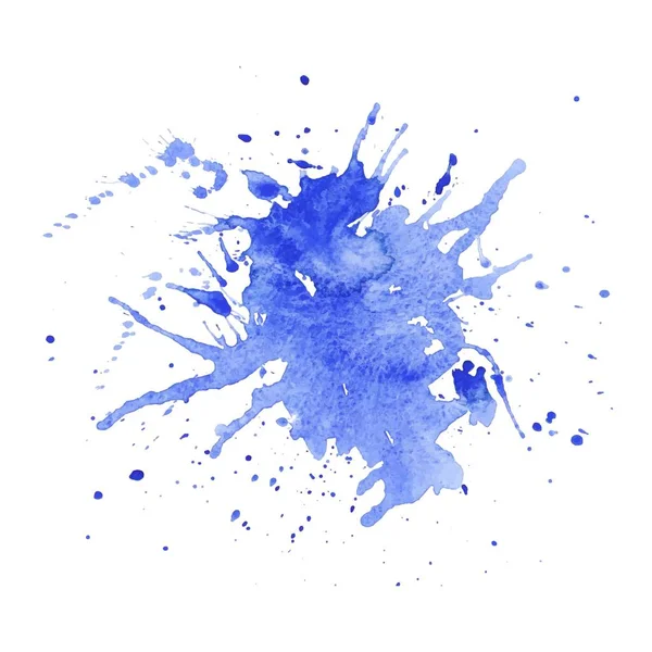 Abstract paint spots on a white background. Blue bright blots and splashes of watercolor paints. Vector illustration. — Stock Vector