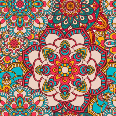 Mandala desen kumaş ya da kağıt üzerine basım için.