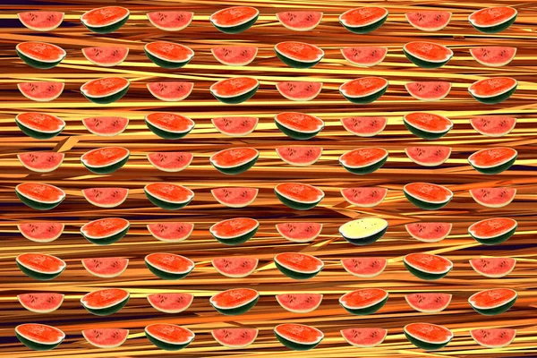 Water Meloen Slice Abstracte Achtergrond — Stockfoto