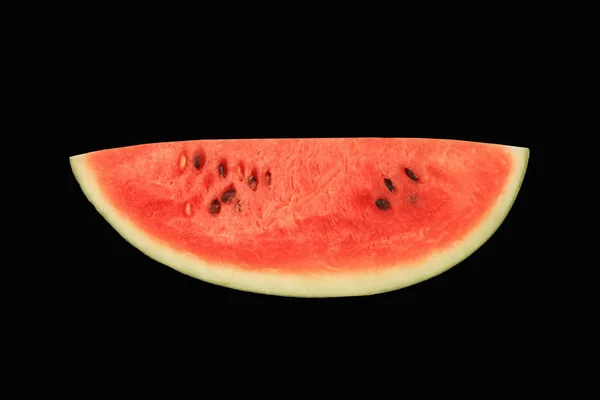 Vatten Melon Slice Isolerad Svart Bakgrund — Stockfoto