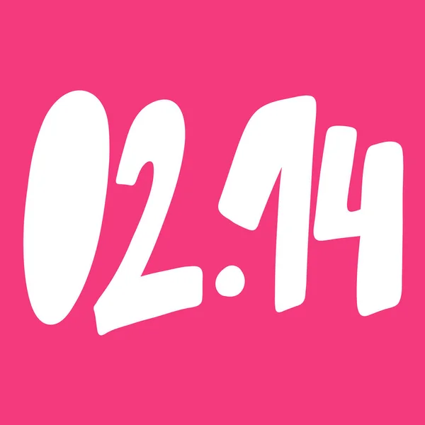 02. 14. 발렌티누스의 날은 사랑에 대한 소셜 미디어 콘텐츠에 대한 스티커입니다. 벡터 손 그림 디자인. — 스톡 벡터