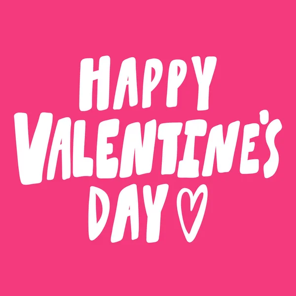 Feliz día de San Valentín. Adhesivo para contenido de redes sociales sobre el amor. Vector dibujado a mano diseño de ilustración . — Vector de stock