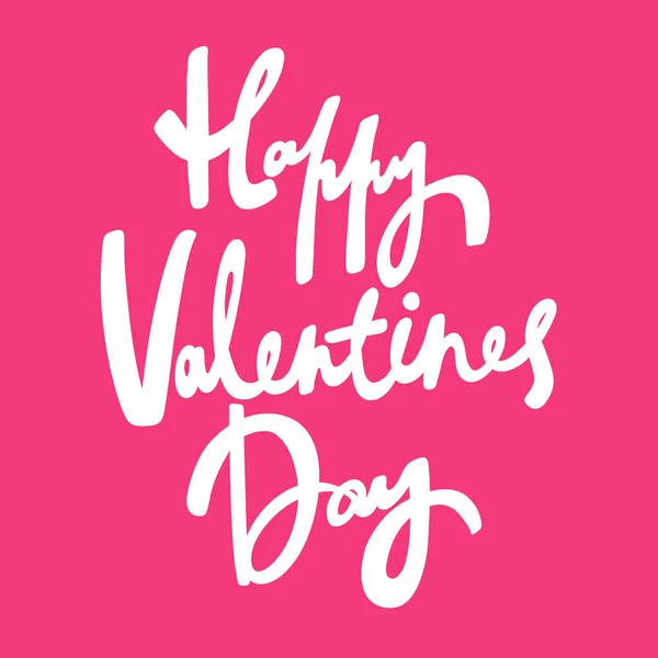 Feliz día de San Valentín. Adhesivo para contenido de redes sociales sobre el amor. Vector dibujado a mano diseño de ilustración . — Vector de stock