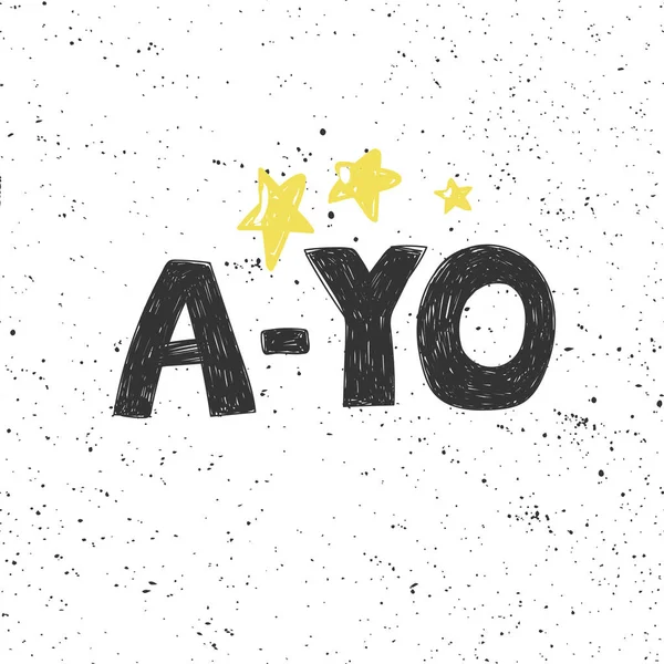 A-yo. Sticker pour le contenu des médias sociaux. illustration vectorielle dessinée à la main . — Image vectorielle
