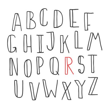 Sosyal medya içeriği için el çizimi kabarcık yazı tipi. Vektör el çizimi illüstrasyon tasarımı. 